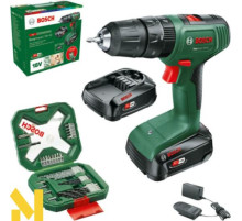 Дриль-шуруповерт ударний акумуляторний Bosch Easy Impact 18V-40 з набором аксесуарів X-line 35 шт (06039D8109)
