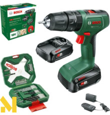 Дриль-шуруповерт ударний акумуляторний Bosch Easy Impact 18V-40 з набором аксесуарів X-line 35 шт (06039D8109)