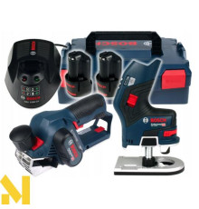 Фрезер акумуляторний Bosch GKF 12V-8 + рубанок GHO 12V-20 + 2х3.0 А.г + ЗП + L-BOXX
