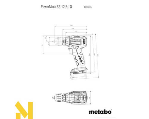 Дриль-шуруповерт акумуляторний Metabo PowerMaxx BS 12 BL Q