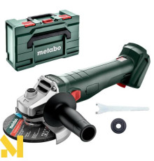 Болгарка (кутова шліфмашина) акумуляторна Metabo W 18 7-125 (без АКБ та ЗП + MetaBox)