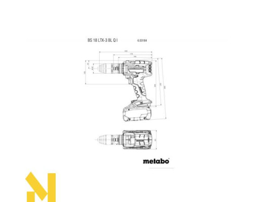 Дриль-шуруповерт акумуляторний Metabo BS 18 LTX-3 BL Q I (без АКБ та ЗП)