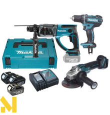 Набір інструментів акумуляторних Makita DLXMUA504B (DGA504Z + DDF482Z + DHR202Z)
