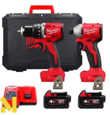 Набір інструментів акумуляторних Milwaukee M18 BLCPP2A-402C (M18 BLPDRC + M18 BLIDRC)
