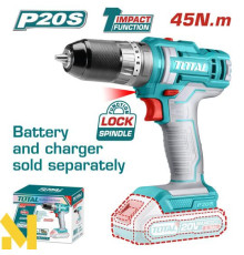 Дриль-шуруповерт ударний акумуляторний TOTAL TIDLI201455 (без АКБ та ЗП)