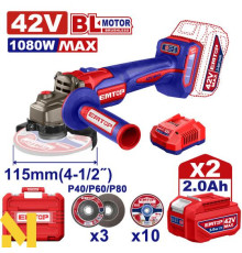 Болгарка (кутова шліфмашина) акумуляторна EMTOP ELAG4108112