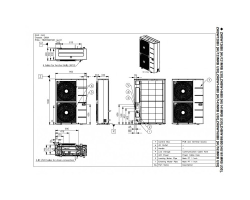 Тепловий насос повітря-вода LG Hydrosplit R32 HU143MRB.U30  / HN1600MC.NK1 / HA063C E1