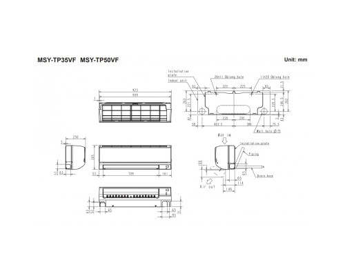 Настінна спліт-система (кондиціонер) Mitsubishi Electric MSY-TP50VF/MUY-TP50VF R32
