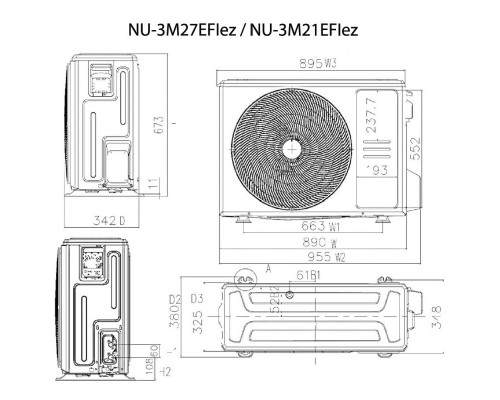 Зовнішній блок мульти-спліт системи Neoclima ERP NU-3M21EFIez