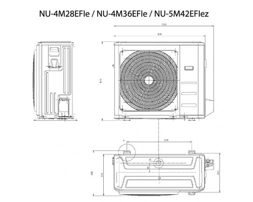 Зовнішній блок мульти-спліт системи Neoclima ERP NU-4M28EFIe