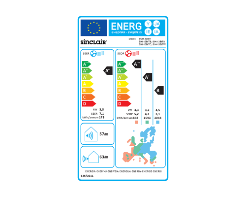 Настінна спліт-система (кондиціонер) Sinclair TERREL SIH/SOH-12BITW (White)