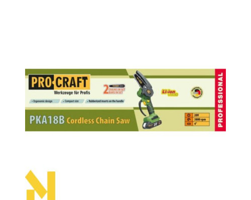 Міні-пила акумуляторна Procraft PKA18B NEW (дві шини + два ланцюги)