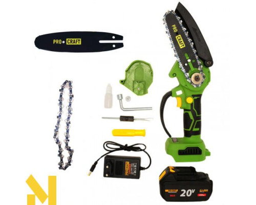 Міні-пила акумуляторна Procraft PKA18B NEW (дві шини + два ланцюги)