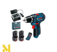 Шуруповерт акумуляторний Bosch Professional GSR 12V-15 + набір біт