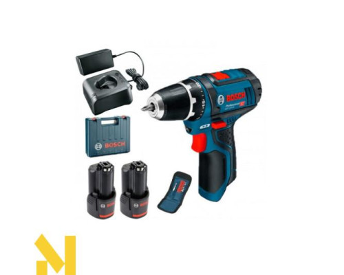 Шуруповерт акумуляторний Bosch Professional GSR 12V-15 + набір біт