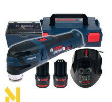 Багатофункціональний інструмент (реноватор) акумуляторний Bosch GOP 12V-28 + 2x2,0 А.г + ЗП + L-BOXX