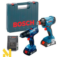Акумуляторний дриль-шуруповерт Bosch GSR 180 Li + GDX 180 Li + 2 акб 1,5 Ah + ЗУ AL1820CV + чемодан