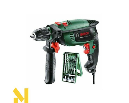 Дриль ударний Bosch UniversalImpact 700 + Набір біт та свердел X-line 15 шт
