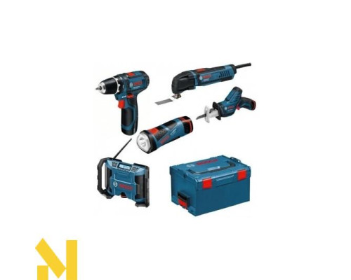 Набір з 5 інструментів Bosch 10,8 Li-Ion: GSR, GOP, GLI, GML, GSA L-BOXX