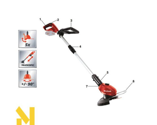 Тример акумуляторний Einhell GE-CT 18 Li T Kit 2,5 Ah