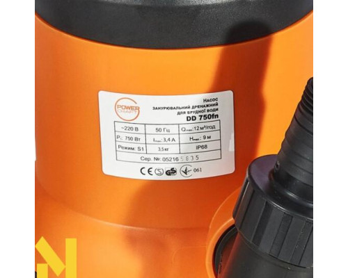 Насос занурювальний дренажний Powercraft DD 750fn