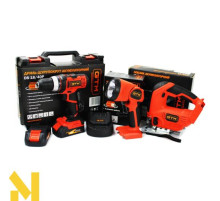 Набір інструментів акумуляторних GTM DS18/40P + JS18/65 + FLС18/1500