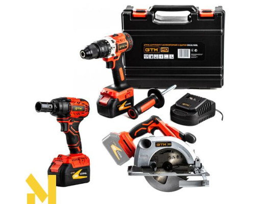 Набір інструментів акумуляторних GTM DSI18/80BL + CS18/165BL + IWC18/320BL