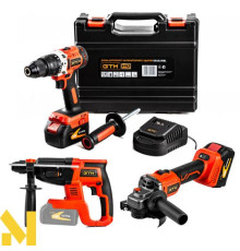Набір інструментів акумуляторних GTM DSI18/80BL + AGC18/125BL + RHC18/22BL