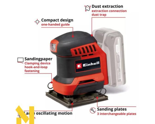 Шліфувальна ексцентрикова акумуляторна Einhell TE-OS 18/113 3X Li — Solo (без АКБ та ЗП)