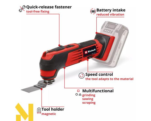 Багатофункціональний інструмент (реноватор) акумуляторний Einhell TE-MG 18/1 Li - Solo (без АКБ та ЗУ)
