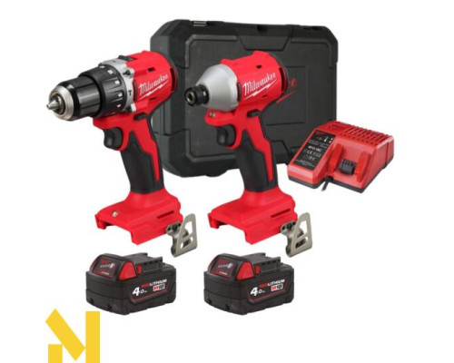 Набір інструментів акумуляторних Milwaukee M18 BLCPP2A-402C (M18 BLPDRC + M18 BLIDRC)