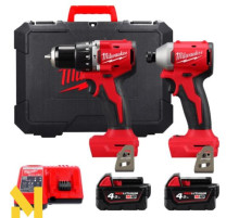 Набір інструментів акумуляторних Milwaukee M18 BLCPP2A-402C (M18 BLPDRC + M18 BLIDRC)