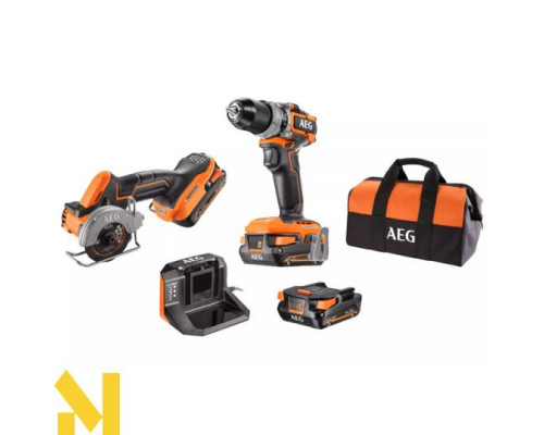 Набір інструментів акумуляторних AEG JP18H LI-202B (BSB18SBL, BMMS18SBL, 2xL1820S, BL18S, сумка) (4935451089)