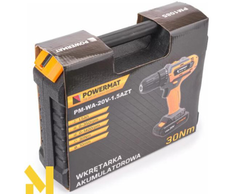 Дриль-шуруповерт акумуляторний Powermat PM-WA-20V-1.5AZT
