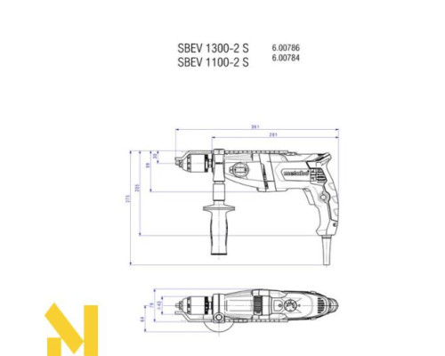 Дриль ударний Metabo SBEV 1300-2 S