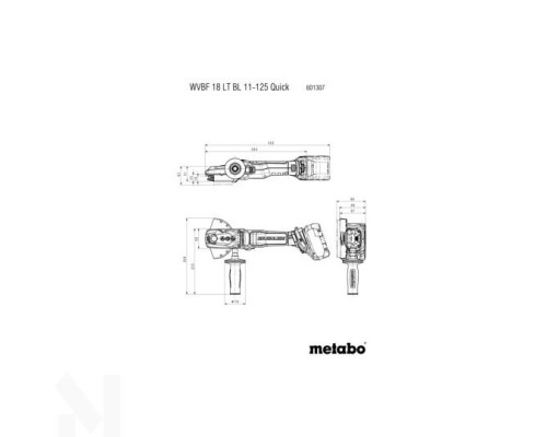 Болгарка (кутова шліфмашина) акумуляторна Metabo WVBF 18 LTX BL 15-125 Quick (без АКБ та ЗП)