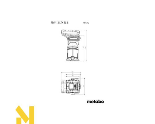 Фрезер кромковий акумуляторний Metabo FMV 18 LTX BL 8