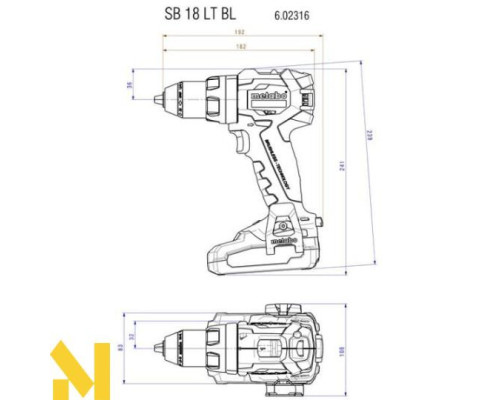 Акумуляторний дриль-шуруповерт ударний Metabo SB 18 LT BL