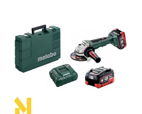 Болгарка (кутова шліфмашина) акумуляторна Metabo WB 18 LTX BL 125 Quick LiHD 2x8.0 Аг