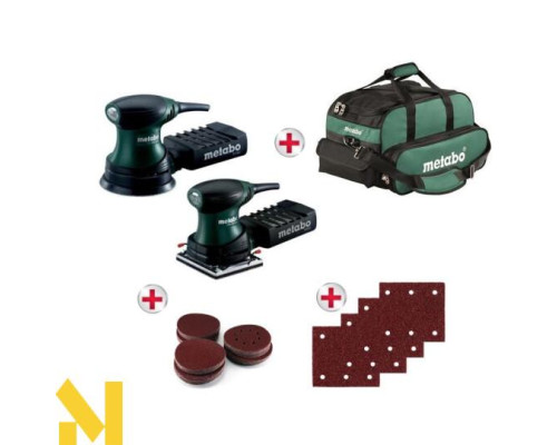 Набір шліфмашин вібраційних Metabo FSR 200 Intec + FSX 200 Intec + оснащення
