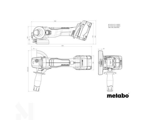 Болгарка (кутова шліфмашина) акумуляторна Metabo W 18 L BL 9-125 Set (без АКБ та ЗП, + MetaBox)