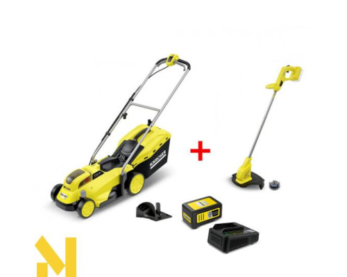 Набір Karcher газонокосарка LMO 18-33 + тример LTR 18-25 + швидкозарядний комплект