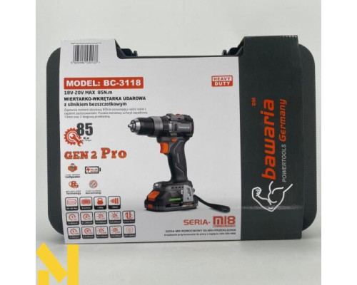 Дриль-шуруповерт акумуляторний BAWARIA BC-3118 безщітковий (без АКБ та ЗП)