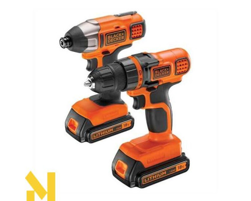 Акумуляторний дриль-шуруповерт і ударний шуруповерт Black&Decker BDCDDIM18B