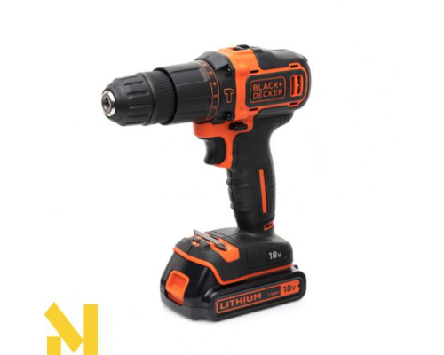 Дриль-шуруповерт акумуляторний ударний Black&Decker BDCHD18KB