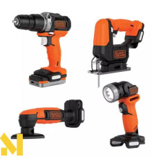 Набір інструментів акумуляторних BLACK&DECKER BDCK123S2S (BDCHD12S1 + BDCDS12N + BDCJS12N + BDCCF12N)