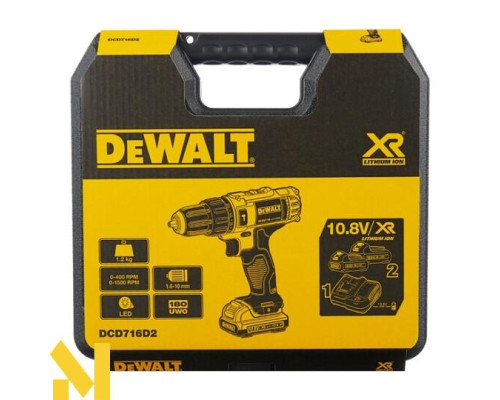 Акумуляторний ударний дриль-шуруповерт DeWALT DCD716D2