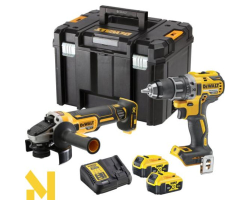 Набір електроінструментів акумуляторних DeWALT DCK2020P2T (DCD791 + DCG405  + 2 х DCB184 + DCB115)