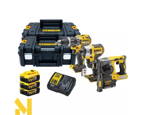 Набір інструментів акумуляторних DeWALT DCK368P3T (DCD796 + DCF887 + DCH273)