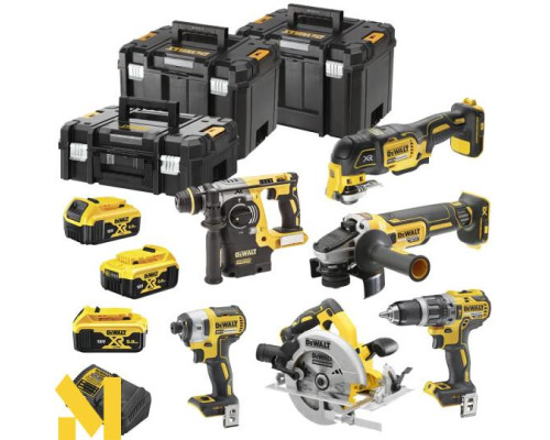 Набір інструментів акумуляторних DeWALT DCK685P3T (DCD796 + DCH273 + DCF887 + DCG405 + DCS355 + DCS570)
